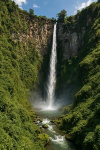 Air Terjun Sipiso-piso, air terjun tertinggi di Indonesia dekat Danau Toba.