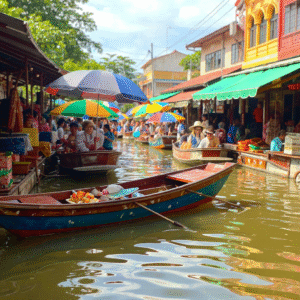 Pasar Terapung di Bangkok.