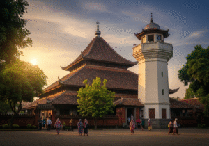 Masjid Agung Banten dengan arsitektur bersejarah.