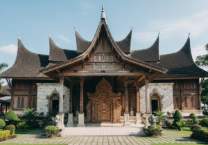 Arsitektur tradisional Museum Asi Mbojo, bekas istana Kesultanan Bima.