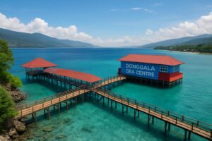 Pusat Laut Donggala dengan air laut biru jernih