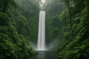 Air Terjun Dlundung setinggi 60 meter yang dikelilingi hutan tropis lebat di Mojokerto