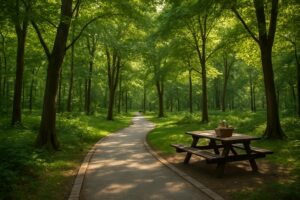 Jalan setapak di Hutan Wisata Dumai